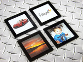 Ink2image InSight Glass Photo Coaster, Black, 4" x 4", pack of 4