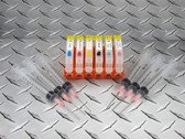 Kit # 3 - Refillable cartridge kit for Canon printers that use 6 x CLI-8 cartridges - empty - no inks