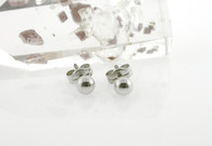 14Kt  Ball 4m Stud Earring White Gold