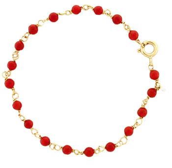 Red Coral 14Kt - Newborn; red coral jewelry for infants."