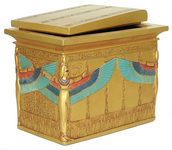 Superb Egyptian King Tutankhamun Statue Trinket Box Pharoah/Tut/Sarcophagus 