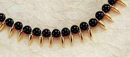 Lotus Petal & Black Onyx Necklace - Egyptian - Photo Museum Store Company