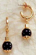 Middle Kingdom Black Onyx Earrings - Egyptian, 2100 - 1700 B.C. - Photo Museum Store Company