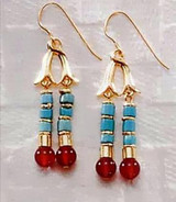 Thebes Earrings with Turquoise - Egyptian, c. 960 B.C. - Photo Museum Store Company