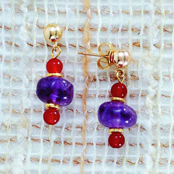 Egyptian Amethyst Drop Earrings - Photo Museum Store Company