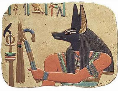 Anubis Relief - Painted, Temple of Abydos, Egypt - 1317B.C. - Photo Museum Store Company