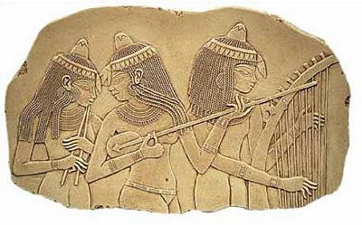 Egyptian Musicians - Tomb of Nakht, Egypt. Dynasty XVIII 1450 B.C. - Photo Museum Store Company