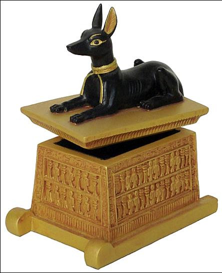 Small Anubis box : Egyptian Museum, CairoDynasty XVIII, 1347-1237 B.C. Egyptian Museum, Cairo - Photo Museum Store Compa