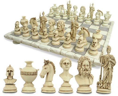 Greek chess set and board - Photo Museum Store Company