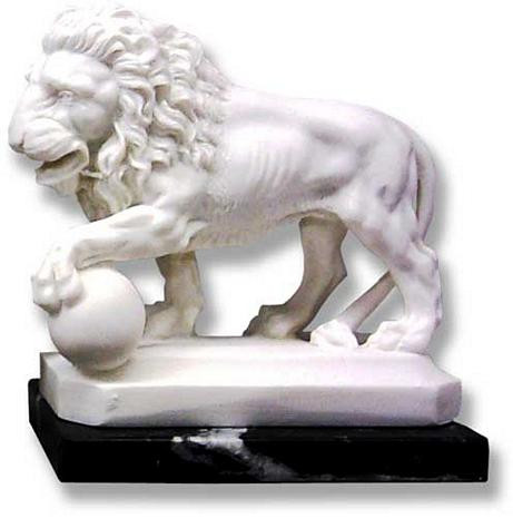 Lion of Florence  Left Paw Up : Italian Import - Italian Marble - Photo Museum Store Company
