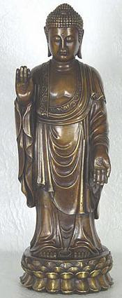 Standing Buddha in pose of dispelling fear and protection - Photo Museum Store Company