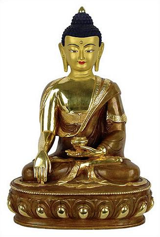 Buddha, Earth touching pose, 8H gold plated - Photo Museum Store Company