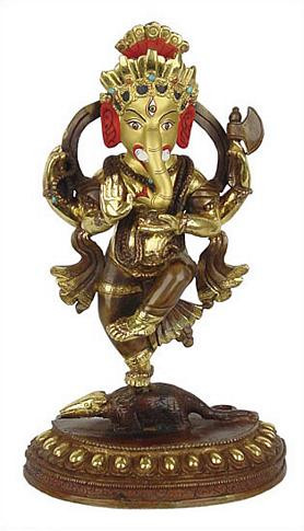 Dancing Ganesh, 8H gold plated - Photo Museum Store Company