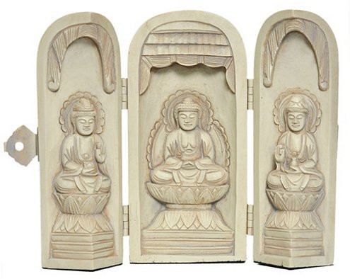 Buddha Altar in Three Parts with Hinged Panels - Photo Museum Store Company