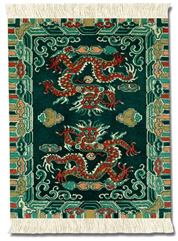 Tibetan Dragon: Asian Miniature Rug & Mouse Pads - Photo Museum Store Company