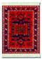 Agra Kazak: Red Group - Turkish / Indian Miniature Rug & Mouse Pad - Photo Museum Store Company