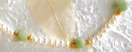 Jade Dragon Bead & Pearl Necklace, Gemstone - Photo Museum Store Company