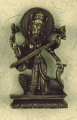 Saraswati Small Figurine : Hindu & Buddhist Figurines - Photo Museum Store Company