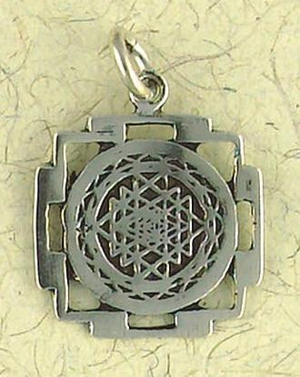 Large Round Cut-Out Sri Yantra Pendant Necklace