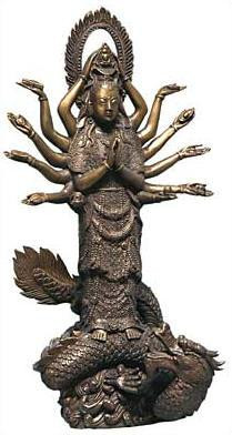 Thousand Arms Kuan-Yin Standing on a Dragon - Photo Museum Store Company