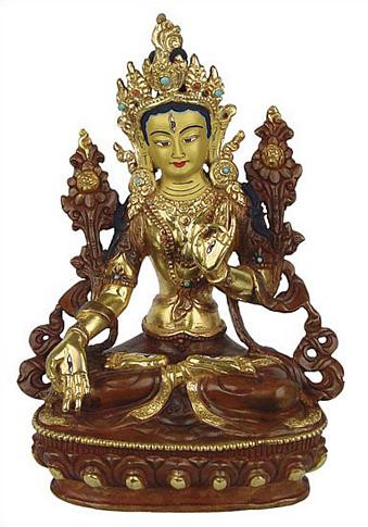 White Tara, 13"H gold plated - Photo Museum Store Company