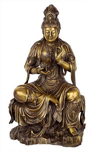 Large seated Kuan-Yin with lotus - Photo Museum Store Company