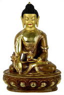 Medicine Budha, 8" gold plated - Photo Museum Store Company