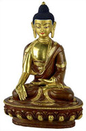 Buddha in wish giving pose, 8"H gold plated - Photo Museum Store Company