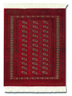 Turkoman Bokhara: Red Group - Turkish / Indian Miniature Rug & Mouse Pad - Photo Museum Store Company