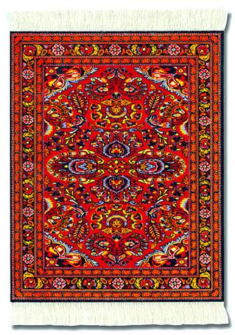 Scarlet Lilihan: Red Group - Turkish / Indian Miniature Rug & Mouse Pad - Photo Museum Store Company