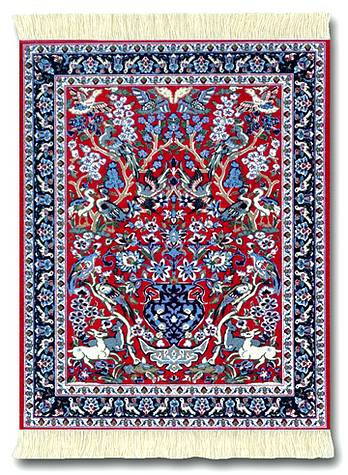 Tree of Life Miniature Rug & Mouse Pad : Red Group - Persian Gift / Accessories - Photo Museum Store Company