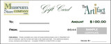 $100 GIFT CARD - CERTIFICATE (with Free Express Delivery Upgrade) - Photo Museum Store Company