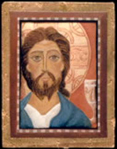 Jesus with Holy Grail  - Icon Pin - Photo Museum Store Company