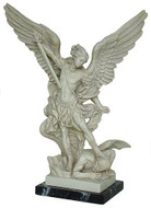 Large Archangel Michael slaying the devil on marble base - Church of Santa Maria Della Concezion - Photo Museum Store Co