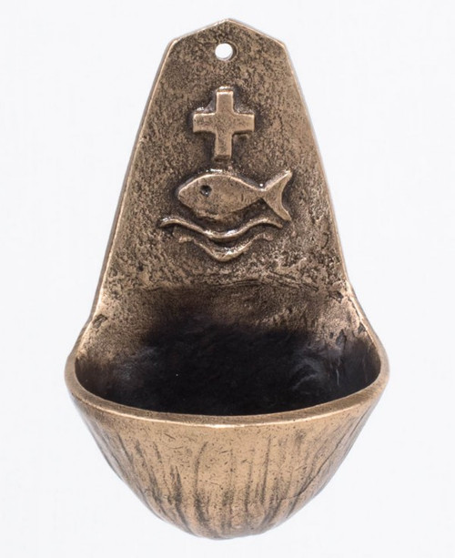 Cross & Ichtys Holy Water Font - Photo Museum Store Company
