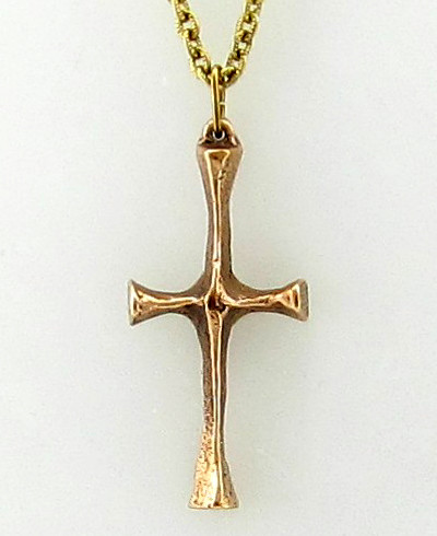 Bronze Cross Pendant on Gold Chain - Photo Museum Store Company