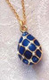 Imperial Blue Argyle Faberge Inspired Egg Pendant - Russia, 18th - 19th Century - Photo Museum Store Company