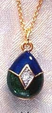 Imperial Blue and Green Faberge Inspired Egg Pendant - Russia, 18th - 19th Century - Photo Museum Store Company