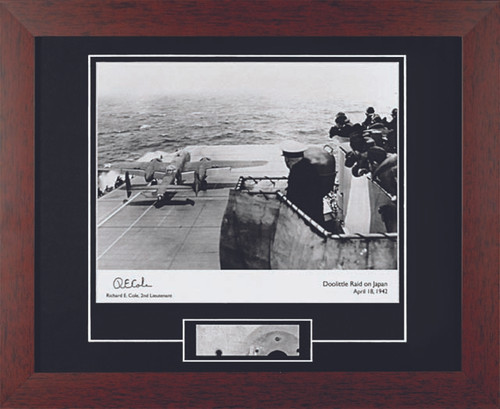 Doolittle Raid - Autographed and Signed by Dick Cole, with Artifact, Relic - Photo Museum Store Company
