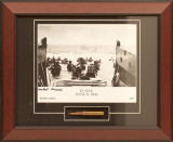 D-Day Utah Beach - Autographed and Signed by Herbert E. Moore, with Artifact, Relic - Photo Museum Store Company