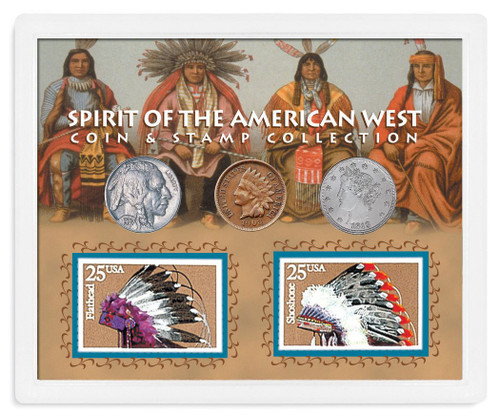 Collector's Spirit of the American West Coin & Stamp Collection - Actual Authentic Collectable - Photo Museum Store Comp