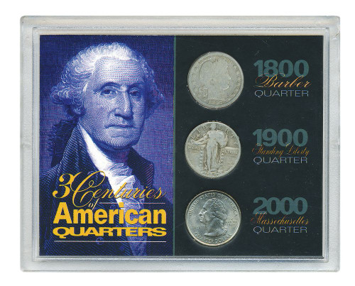 Collector's 3 Centuries of American Quarters - Actual Authentic Collectable - Photo Museum Store Company