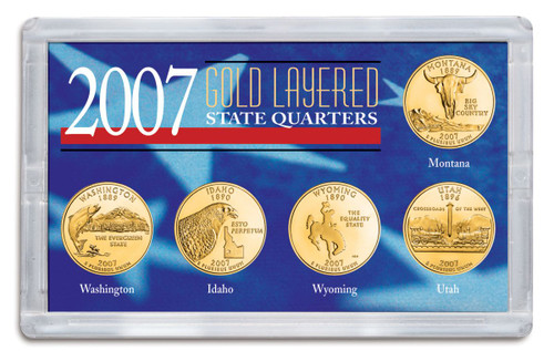 Collector's 2007 Gold-Layered State Quarters - Actual Authentic Collectable - Photo Museum Store Company