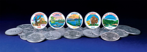 Collector's 2005 Colorized Statehood Quarters - Actual Authentic Collectable - Photo Museum Store Company