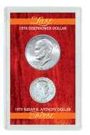 Collector's Last Eisenhower Dollar & First Susan B. Anthony Dollar - Actual Authentic Collectable - Photo Museum Store C