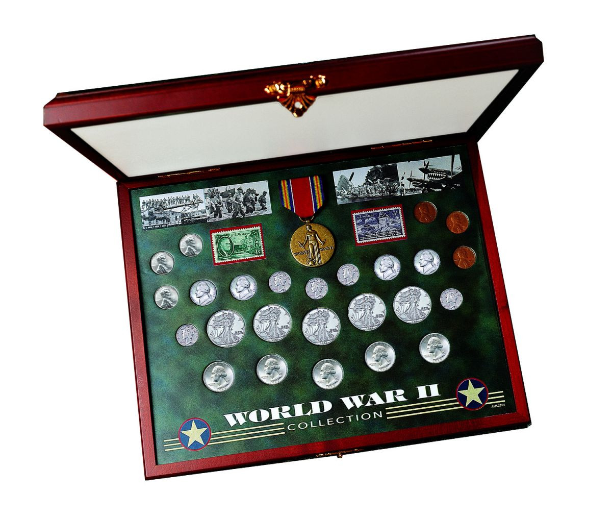Comprehensive World War II Coin & Stamp Set - Actual Authentic