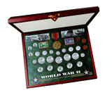 Collector's Comprehensive World War II Coin & Stamp Set - Actual Authentic Collectable - Photo Museum Store Company