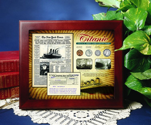 Collector's New York Times Titanic Collection in Wood Display Case - Actual Authentic Collectable - Photo Museum Store C