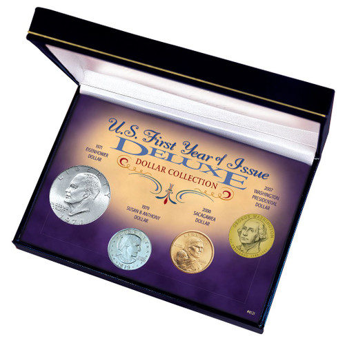 Collector's U.S. First Year of Issue Deluxe Dollar Collection - Actual Authentic Collectable - Photo Museum Store Compan