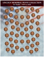 Collector's Lincoln Memorial Penny Collection 1959-2008 - Actual Authentic Collectable - Photo Museum Store Company